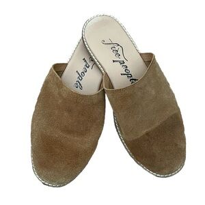 Free People Brown Suede Coronada Slip On Slide Shoes Size 37 US 6.5